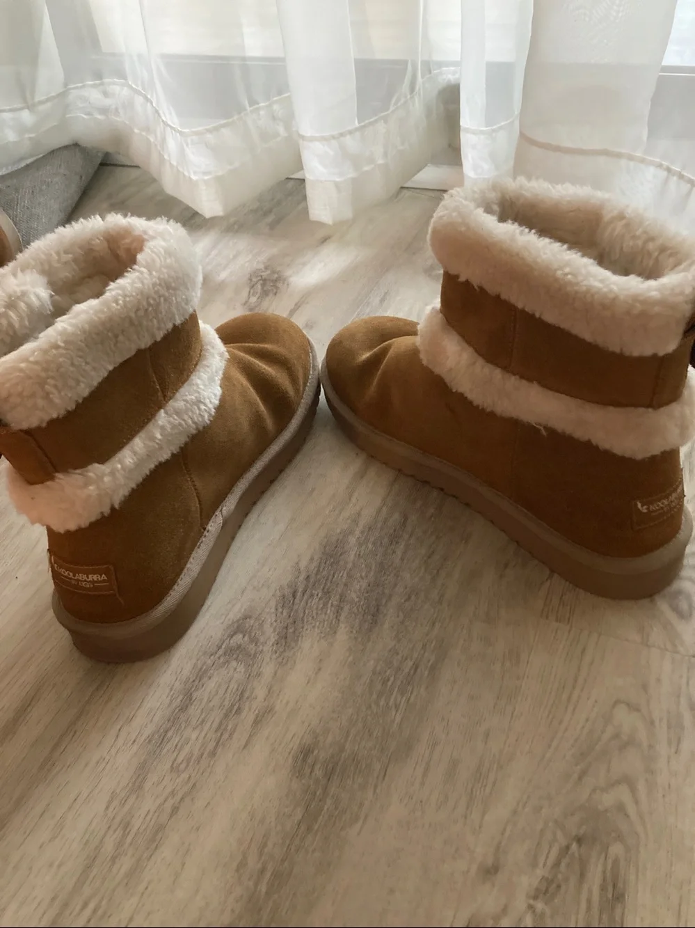 UGG Koolaburra Suede Boots Shearling Lining Brown Sz 9
